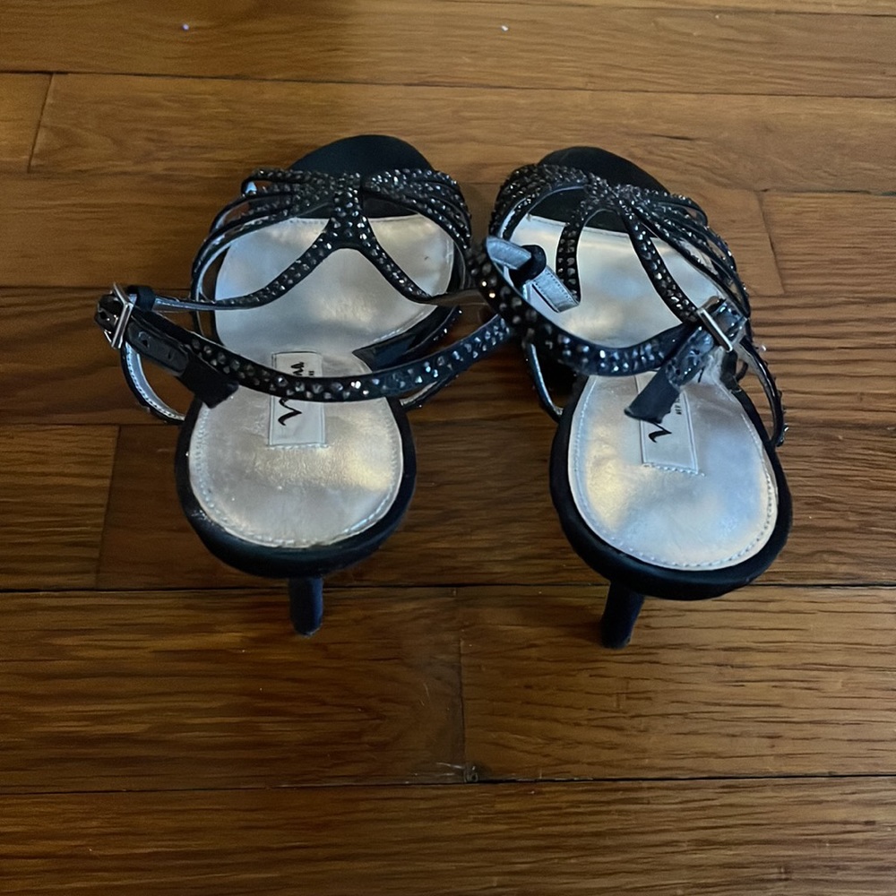 Nina black and sparkle strappy heels - Picture 3 of 4